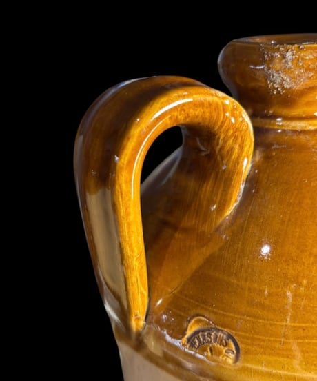 英国 ヴィンテージ ストーンウェア フラゴン ブラウン ジャー 茶壺 丸壺 陶器 古美術 時代物 イギリス 骨董品 アンティーク