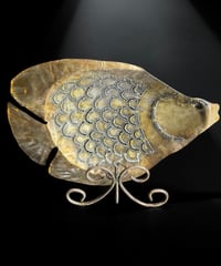 金属工芸 キャンドルホルダー 銅製 熱帯魚 蝋燭台 魚 灯火台 置物 インテリア オブジェ 骨董品 アンティーク