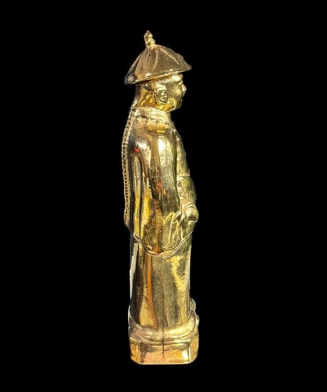 福建曾館 乾隆帝像 中国美術 仏像 金色 インテリア 置物 オブジェ 骨董品 時代物 アンティーク