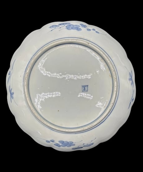 【2枚セット】 明治期 古伊万里 染付 梅 麒麟 大皿 伊万里 時代物 陶器 骨董品 アンティーク