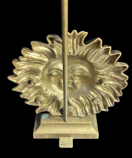 真鍮 ドアストッパー 太陽 金色 インテリア 置物 オブジェ 時代物 工芸品 骨董品 アンティーク