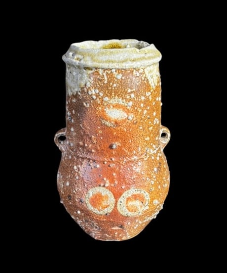 英国 Phil Rogers 花瓶 フィルロジャース 塩釉 還元 作家物 フラワーベース 花入れ 花器 陶器 古美術 骨董品 アンティーク