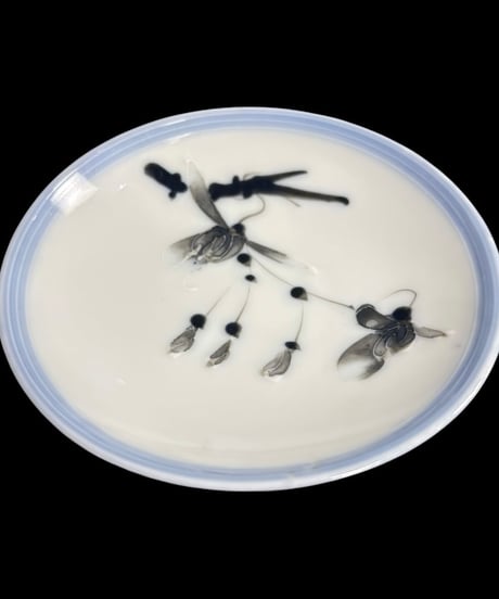 【7客セット】 蔵出し 古伊万里 染付 小皿 柘榴 岐211 丸皿 和食器 陶器 時代物 骨董品 アンティーク