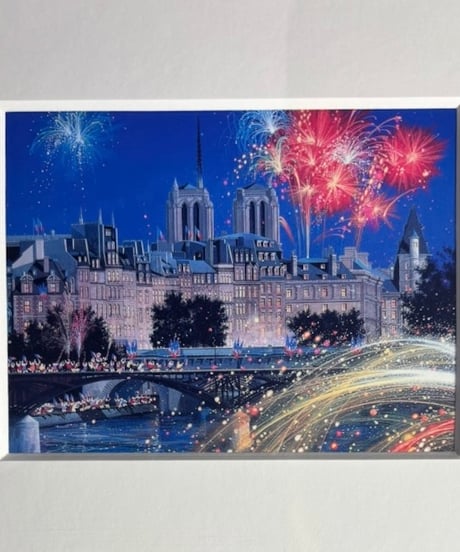 巴里祭 ヒロ・ヤマガタ パリ祭 額装 風景 壁掛 絵画 アート ポスター 雑貨 インテリア アンティーク コレクション