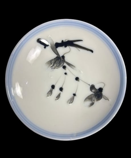 【7客セット】 蔵出し 古伊万里 染付 小皿 柘榴 岐211 丸皿 和食器 陶器 時代物 骨董品 アンティーク