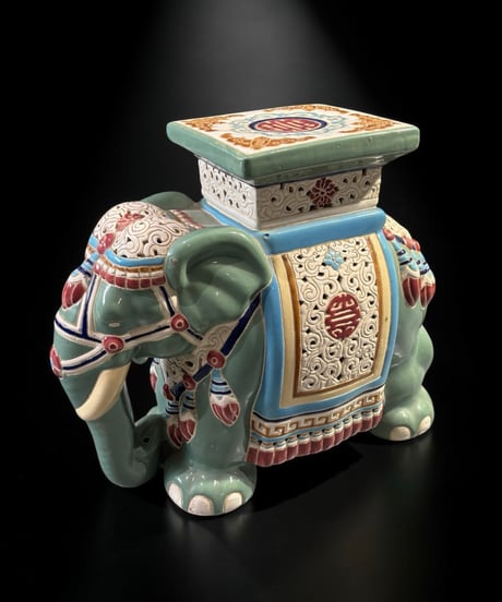 陶器製 ガネーシャ オブジェ 花台 動物 ガーデニング ゾウ 置物 インテリア 雑貨 アジアン アンティーク