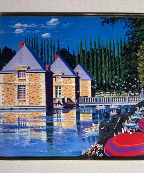 ウォーター・キャッスル ヒロ・ヤマガタ Water Castle 額装 風景 壁掛 絵画 アート ポスター 雑貨 インテリア アンティーク コレクション