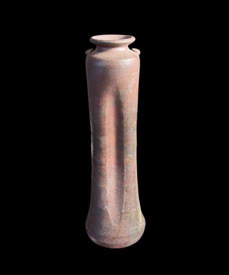 備前焼 壁掛け 花瓶 円筒 一輪挿し フラワーベース 花生け 花器 陶器 インテリア 工芸品 骨董品 アンティーク