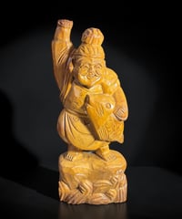 木彫り 恵比寿 七福神 木製 恵比寿様 開運 縁起物 彫刻 仏像 古美術 インテリア 置物 オブジェ 骨董品 アンティーク