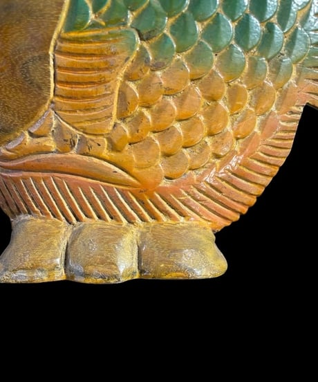 木彫 熱帯魚 グラデーション 一刀彫 魚 置物 木工芸 インテリア オブジェ 彫刻 骨董品 アンティーク