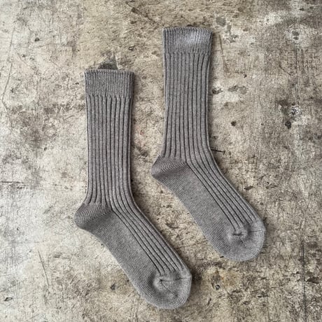 【yahae kan】Organic Cotton Blended Yak Ribbed Socks