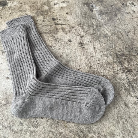 【yahae kan】Organic Cotton Blended Yak Ribbed Socks