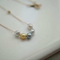 【seasons】K10 ベビーあこやバロックパール５粒ネックレス