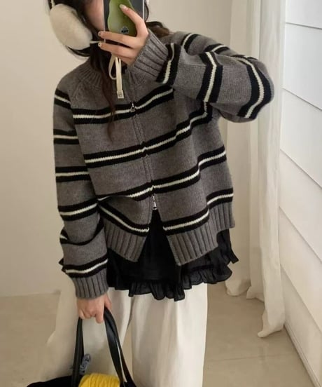 double zip cardigan