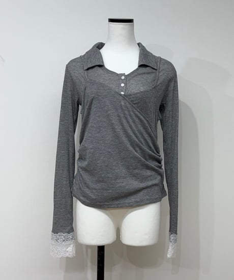 lacecuffs polo＋camiSET