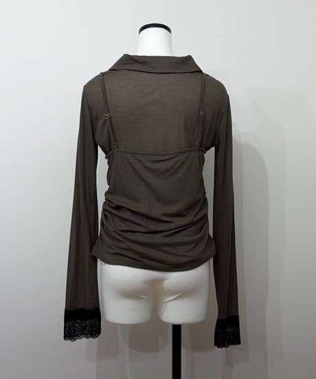 lacecuffs polo＋camiSET