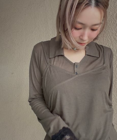 lacecuffs polo＋camiSET
