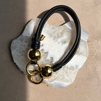 Two Hand strap 【gold beads・Black】