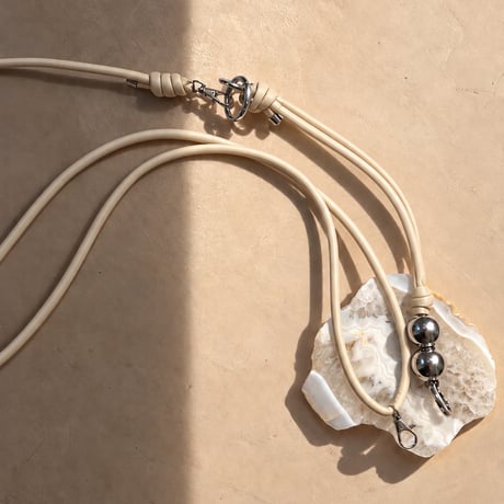 【NEW】2way strap 【silver beads・Ivory】