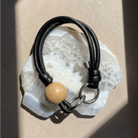 wood beads strap【Natural】Black