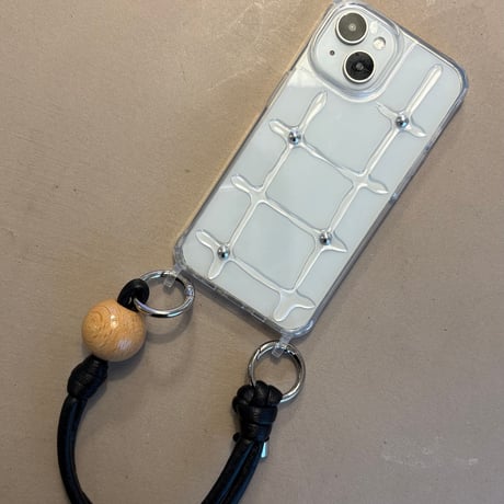 wood beads strap【Natural】Black