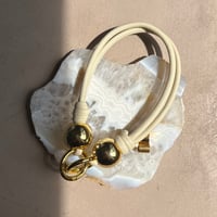 Two Hand strap 【gold beads・Ivory】