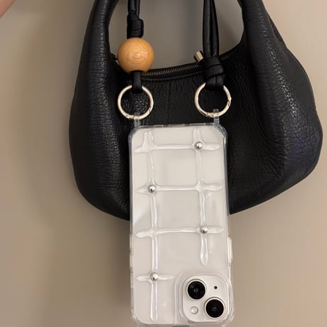 wood beads strap【Natural】Black