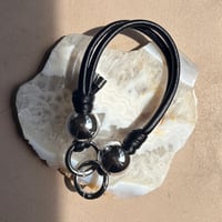Two Hand strap 【silver beads・Black】