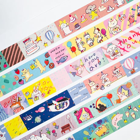 +ponpoconnn ANIMAL TAXIS オリジナルマスキングテープ 全6種【各柄5個まで】