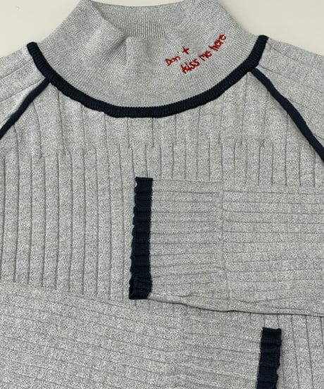 【R2603-ESN1099】 Embroidered collar ribbed sweater (1741184）