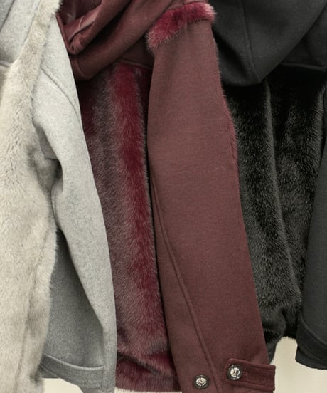 【R2603-FDK1098】 Faux fur panel duffle coat (1680083)