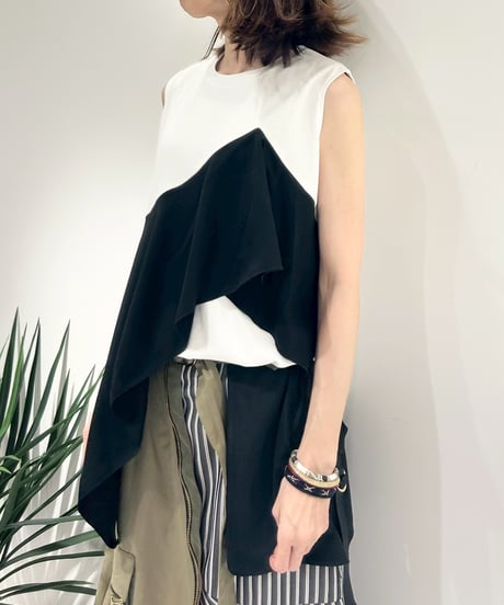 【R2601-AFT1071】   Asymmetrical ruffle tank top（1741152）