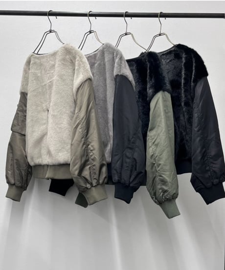 【R2603-FDB1000】  Hybrid fur blouson（1741102）