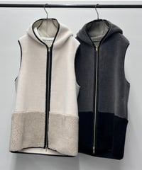 【R2603-RBV986】 Reversible boa bicolor vest（1680065）