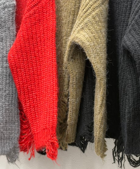 【R2603-DMN1078】  Distressed sweater (1741180）