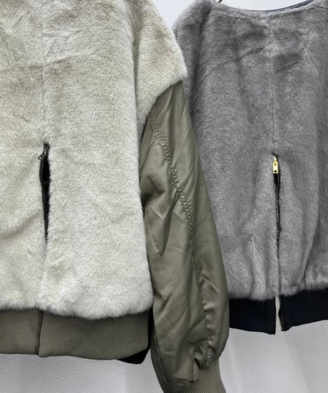 【R2603-FDB1000】  Hybrid fur blouson（1741102）