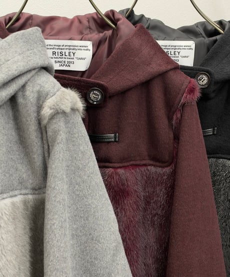 【R2603-FDK1098】 Faux fur panel duffle coat (1680083)