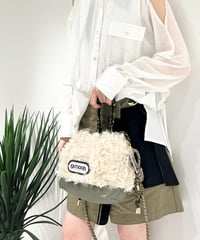 【R2603-RFQ58】 Reversible faux fur quilted bag (1741117）