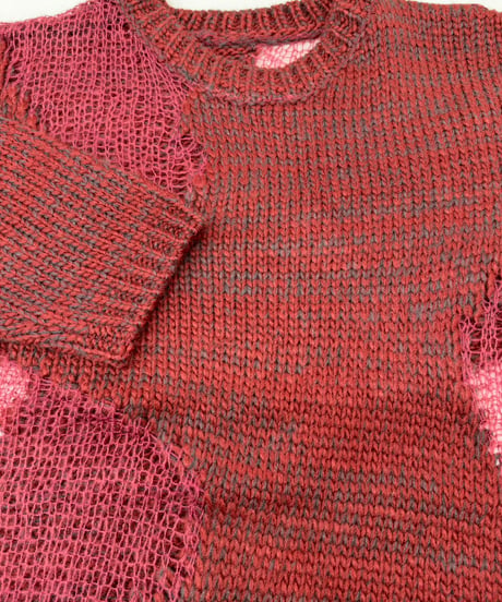 【R2603-SDN1075】 Sheer panel knit sweater（1741179）