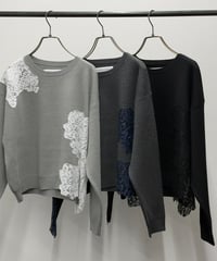 【R2603-RDN1076】 Lace panel knit (1741177)