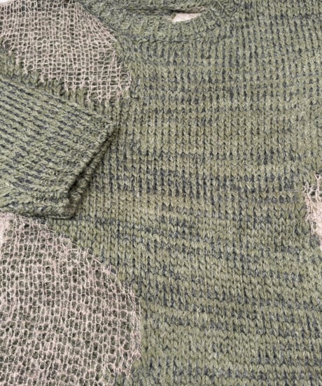 【R2603-SDN1075】 Sheer panel knit sweater（1741179）
