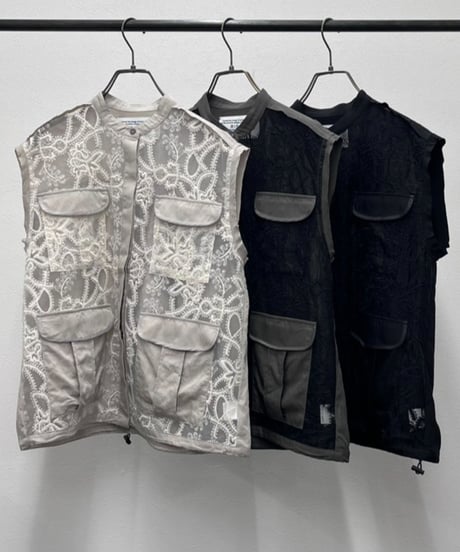 【R2603-NRJ1052】 Sleeveless lace jacket (1741136）