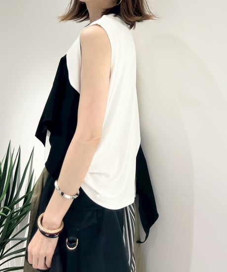 【R2601-AFT1071】   Asymmetrical ruffle tank top（1741152）