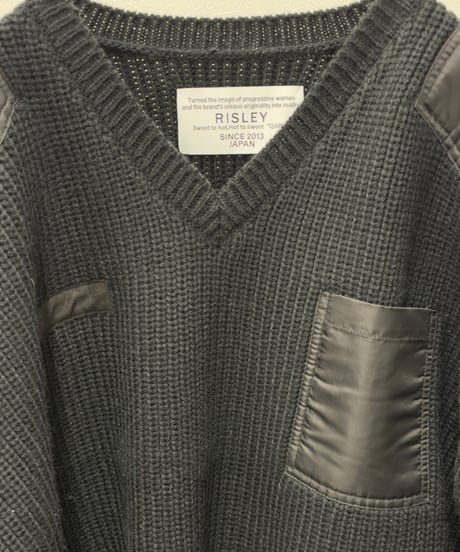 【R2603-MVN1074】 Military V-neck sweater (1741168 )