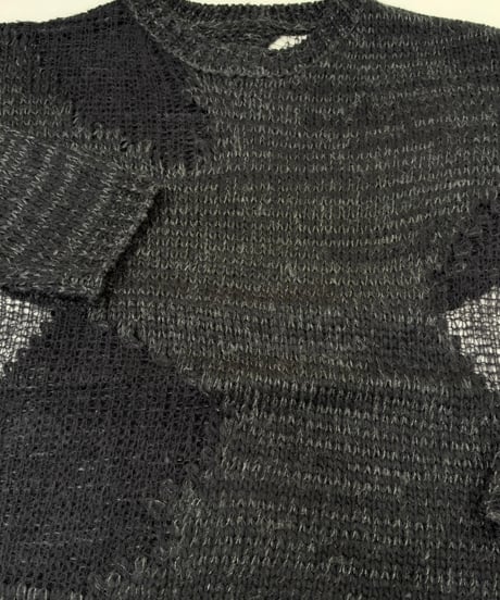 【R2603-SDN1075】 Sheer panel knit sweater（1741179）