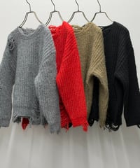 【R2603-DMN1078】  Distressed sweater (1741180）