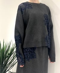 【R2603-RDN1076】 Lace panel knit (1741177)