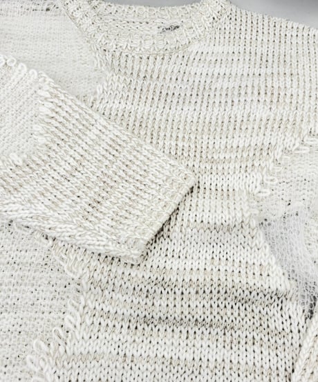 【R2603-SDN1075】 Sheer panel knit sweater（1741179）