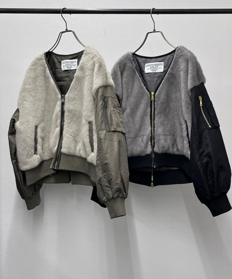 【R2603-FDB1000】  Hybrid fur blouson（1741102）