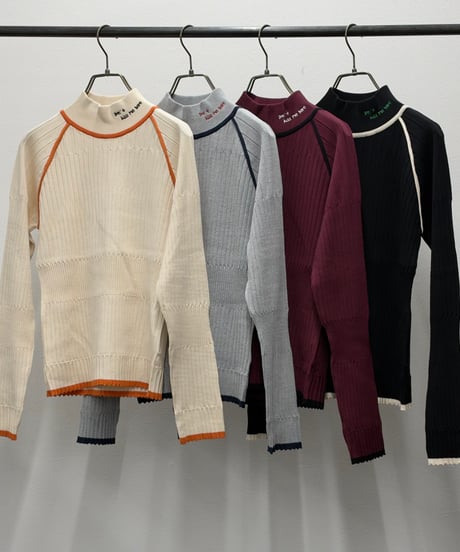 【R2603-ESN1099】 Embroidered collar ribbed sweater (1741184）